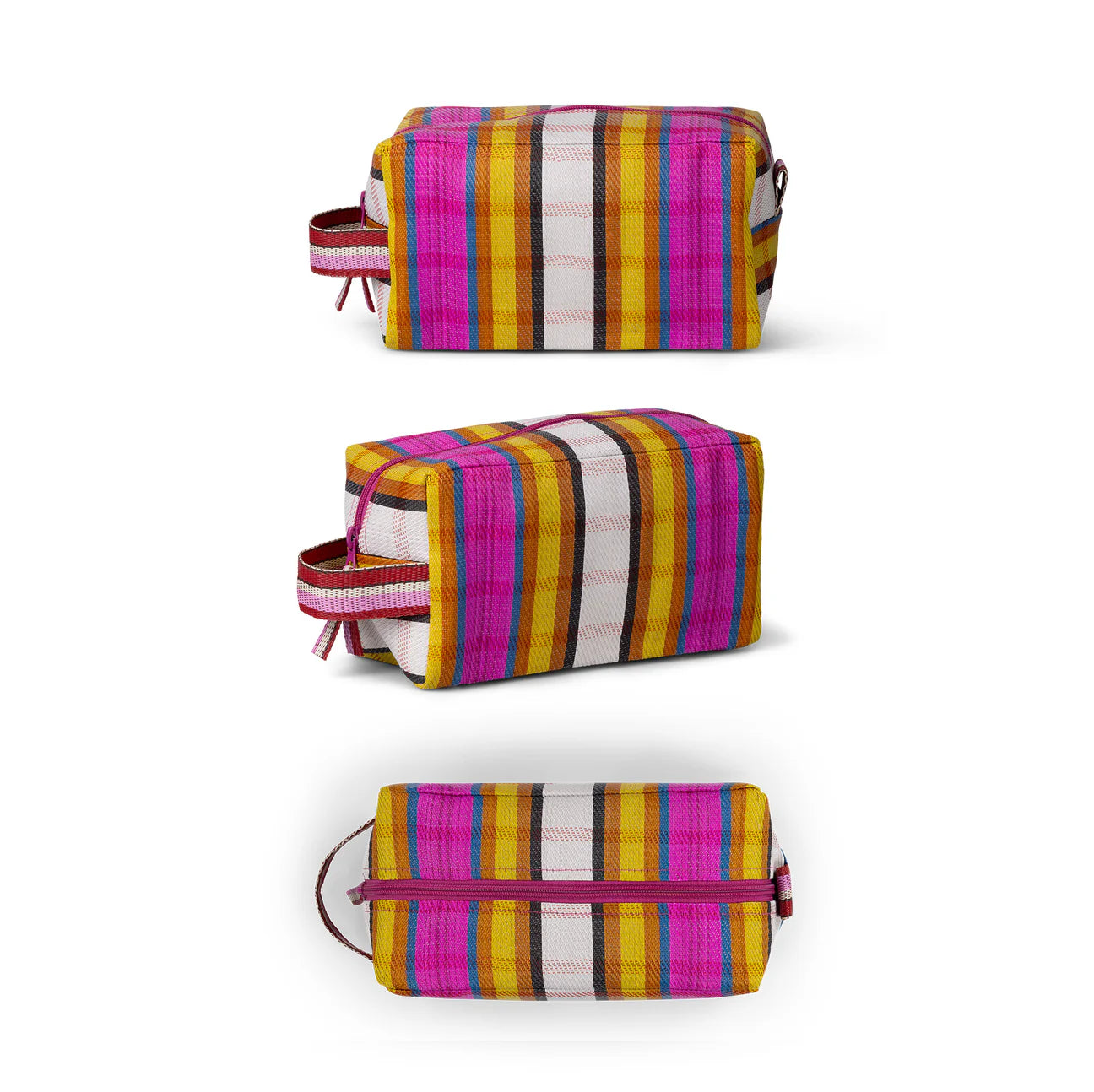 Eco Woven Wash Bag - Indian Yellow and Magenta