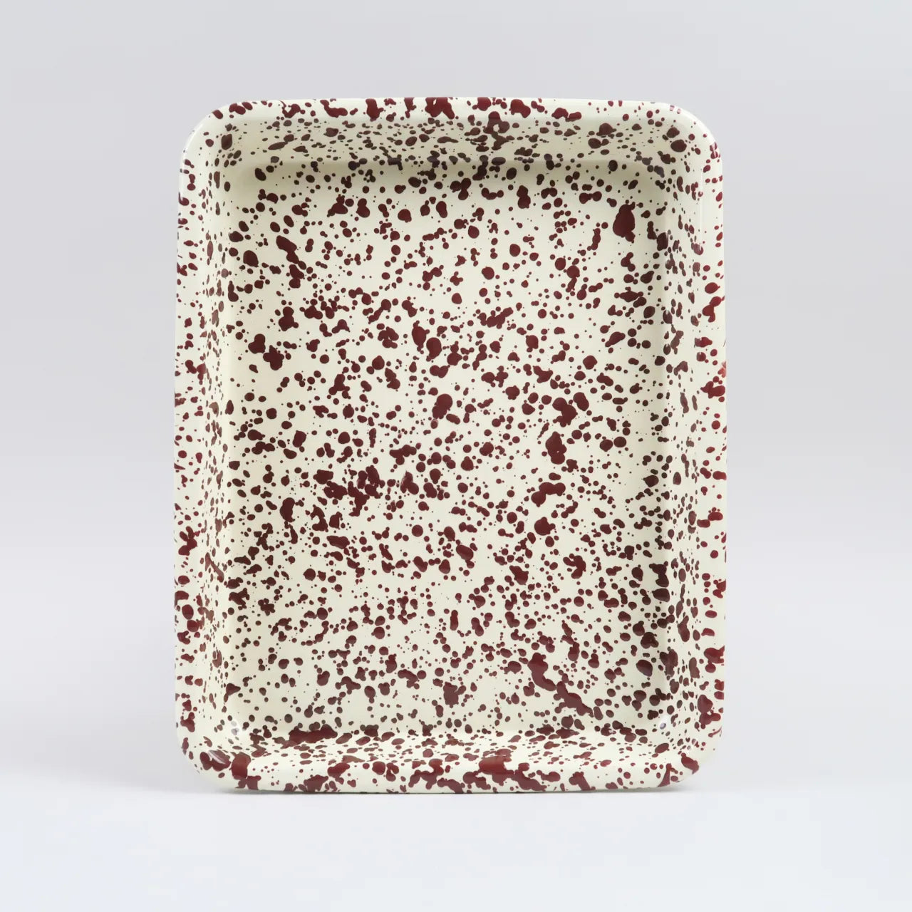 Burgundy Splatter Enamel Tray