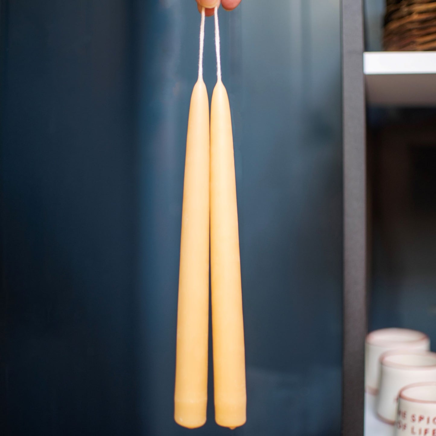 Hand dipped taper beeswax candles (pair) - THE BRISTOL ARTISAN