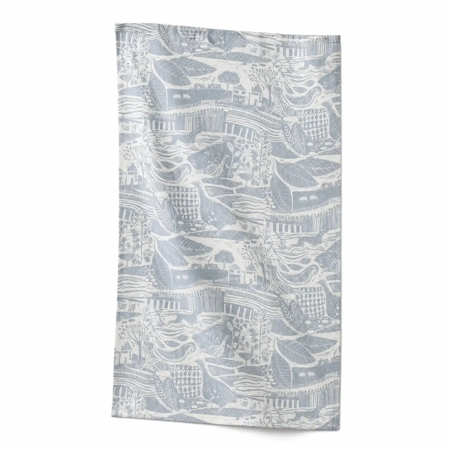 Through the Fields Duck Egg Blue Tea Towel