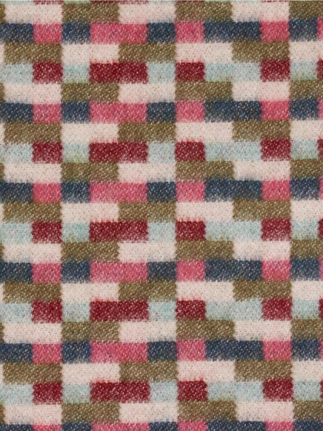 Bricks Merino Throw - Pink/Khaki