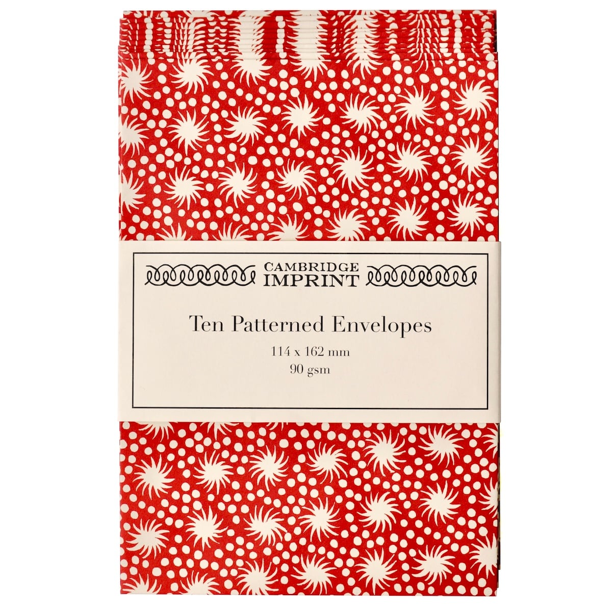 Packet of Ten Patterned Envelopes - Animalcules Crimson