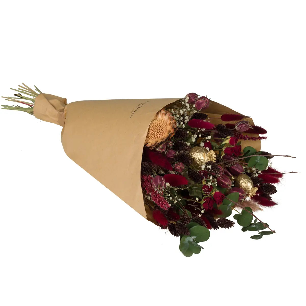 Large Dried Flower Bouquet, Scarlet Red - THE BRISTOL ARTISAN