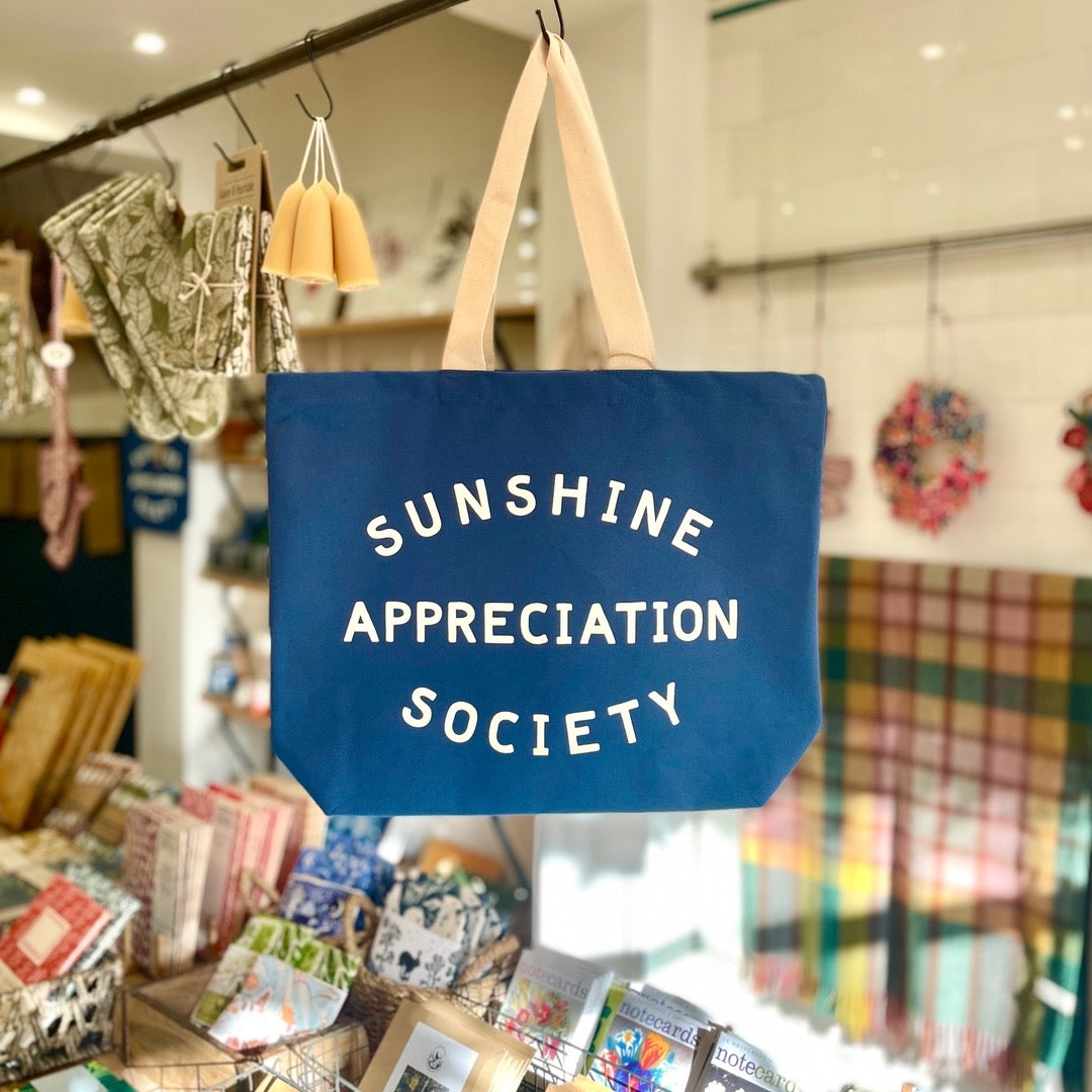 Sunshine Appreciation Society Tote Bag - Navy - THE BRISTOL ARTISAN