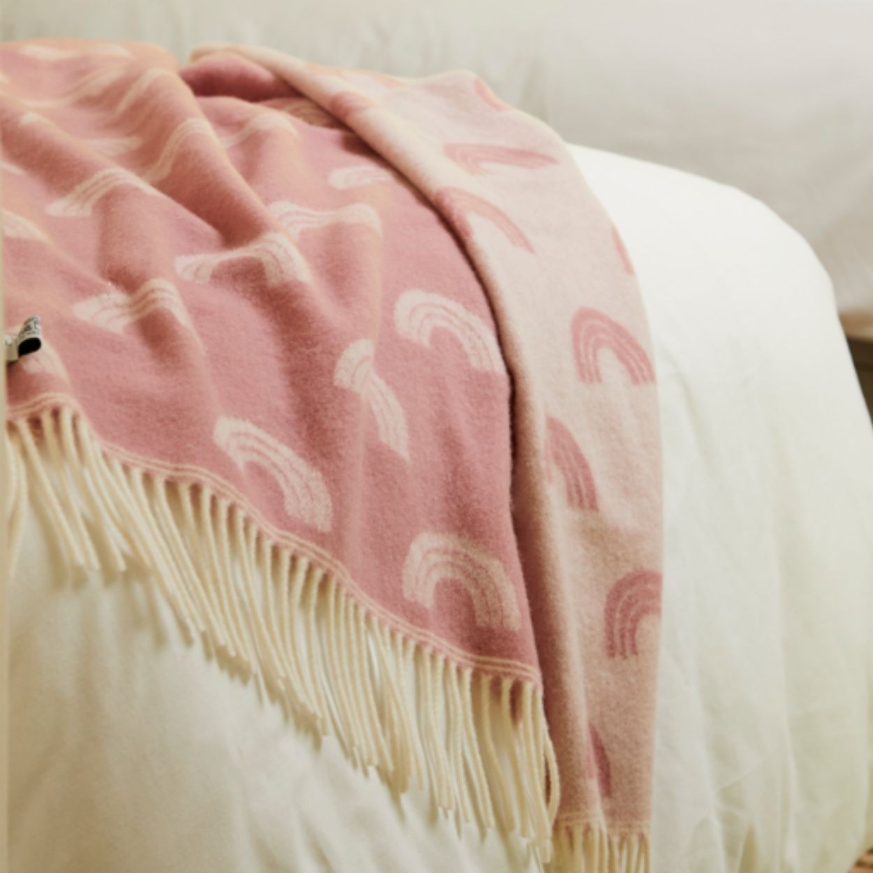 Super Soft Merino Wool Baby Pram Blanket - Rainbow - THE BRISTOL ARTISAN