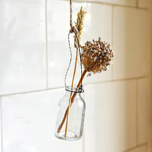 Hanging Glass Bottle Vase - THE BRISTOL ARTISAN