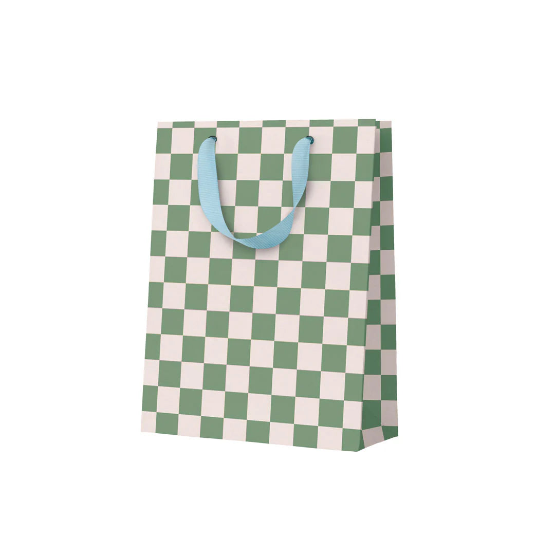 Khaki Checkerboard Small Gift Bag - THE BRISTOL ARTISAN