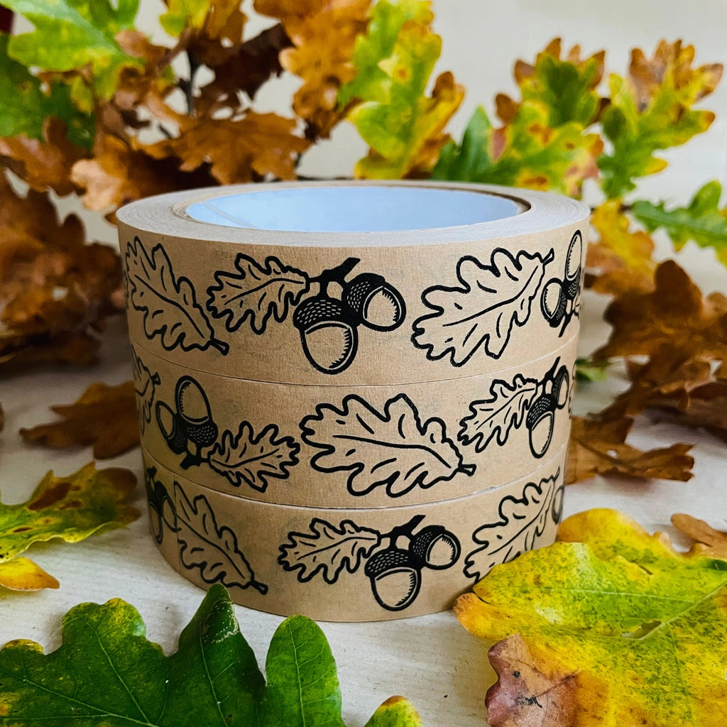Kraft Paper Tape - Oak Leaves and Acorns - THE BRISTOL ARTISAN