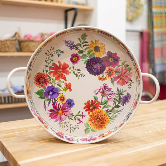 Large Garden Flowers Tin Tray with Handles - THE BRISTOL ARTISAN