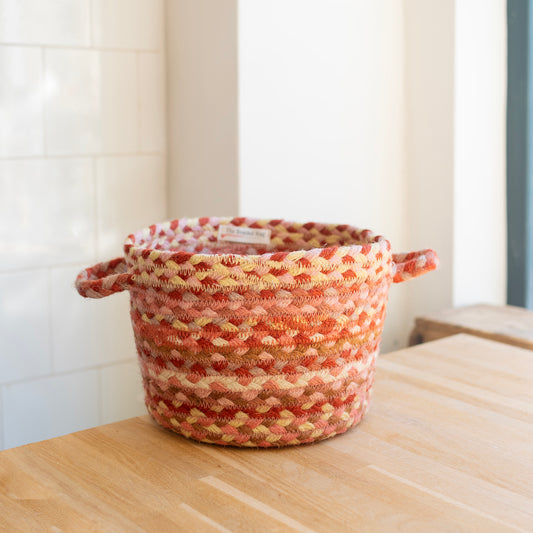 Coral jute basket