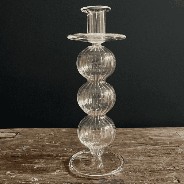 Bulbous Glass Candleholder - THE BRISTOL ARTISAN
