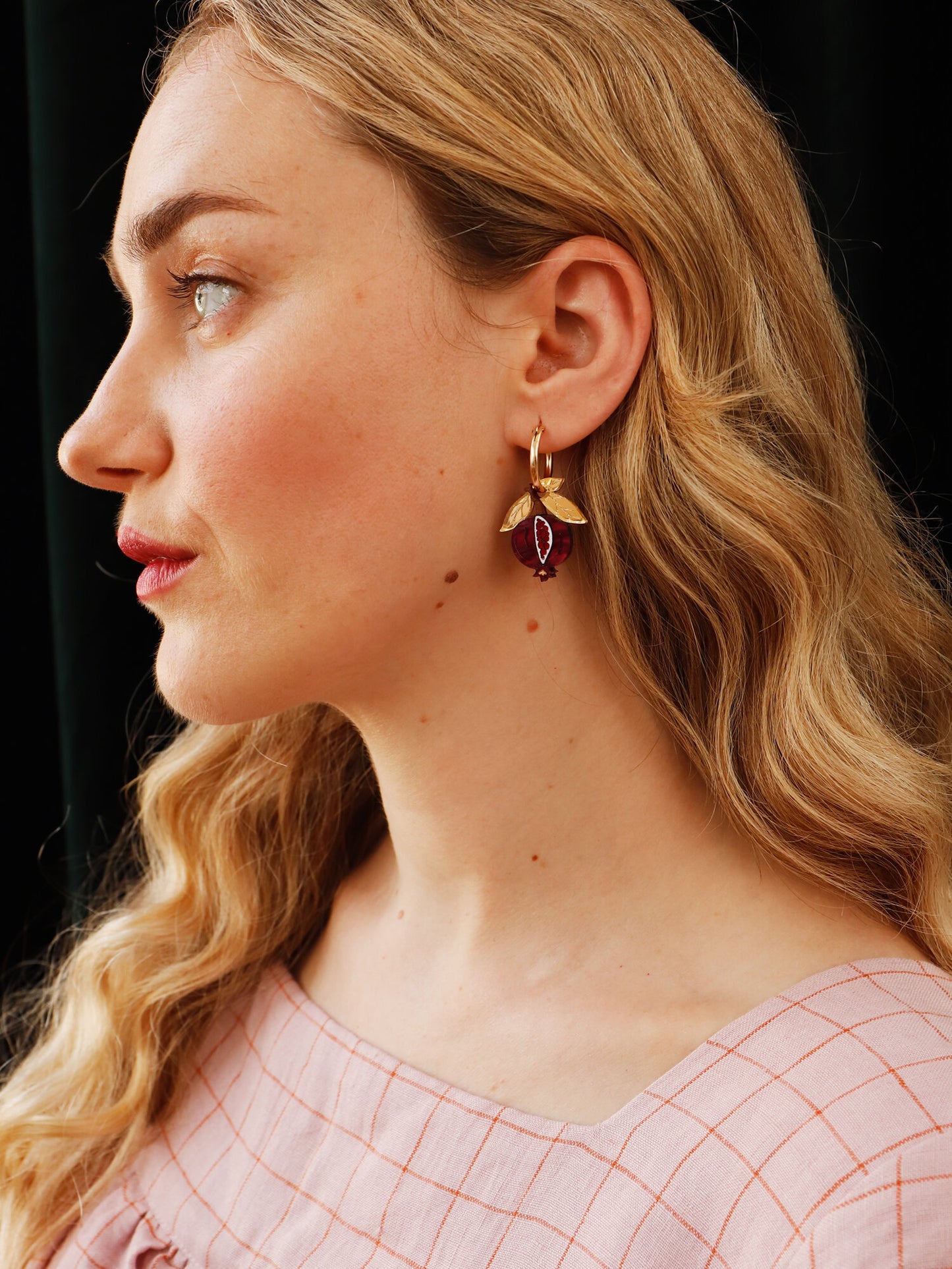 Mini Pomegranate Hoops by Wolf and Moon