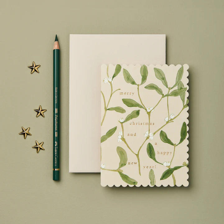 Mistletoe ‘ Merry Christmas’ Card - THE BRISTOL ARTISAN