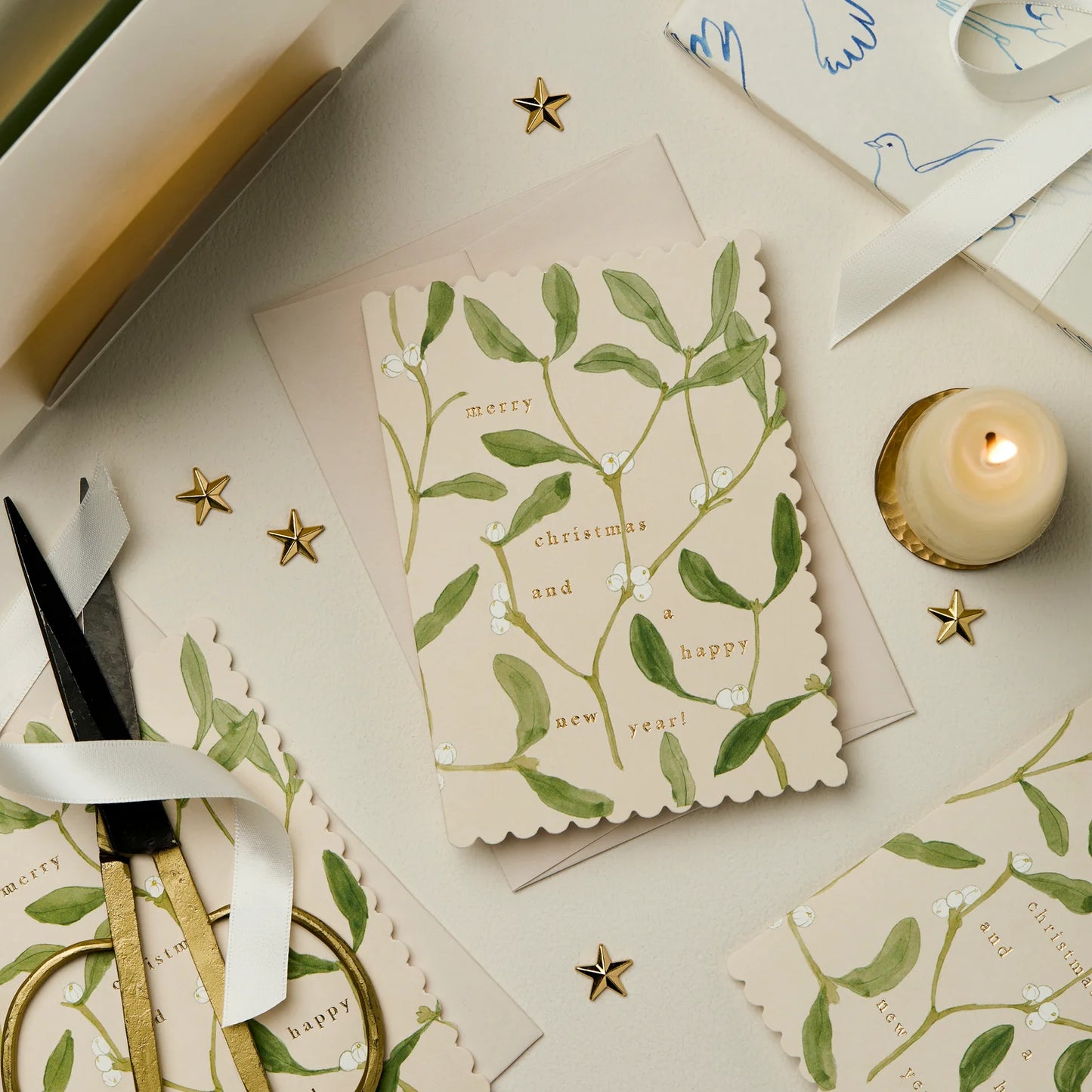 Mistletoe ‘ Merry Christmas’ Card - THE BRISTOL ARTISAN