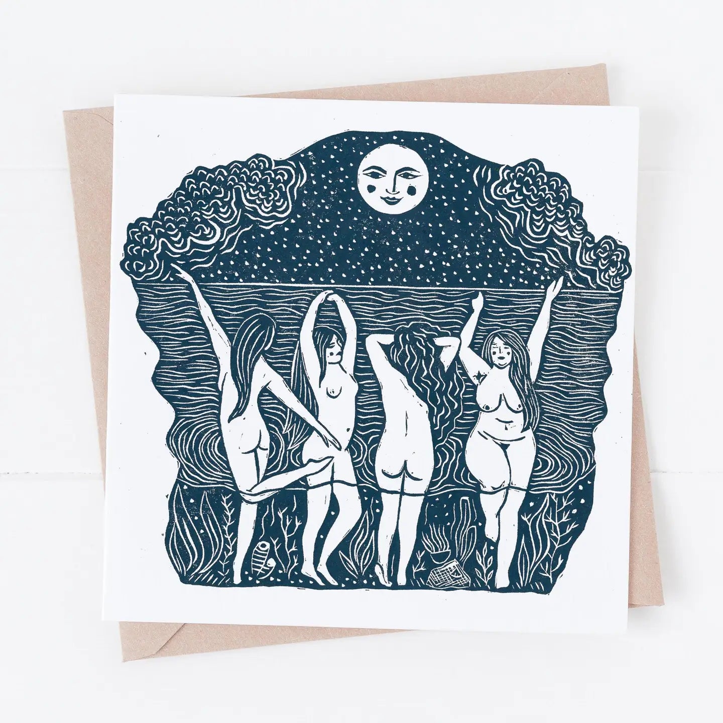 Moondance Card Moon Art, Wild Swimming, Sea Theme - THE BRISTOL ARTISAN