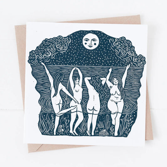 Moondance Card Moon Art, Wild Swimming, Sea Theme - THE BRISTOL ARTISAN