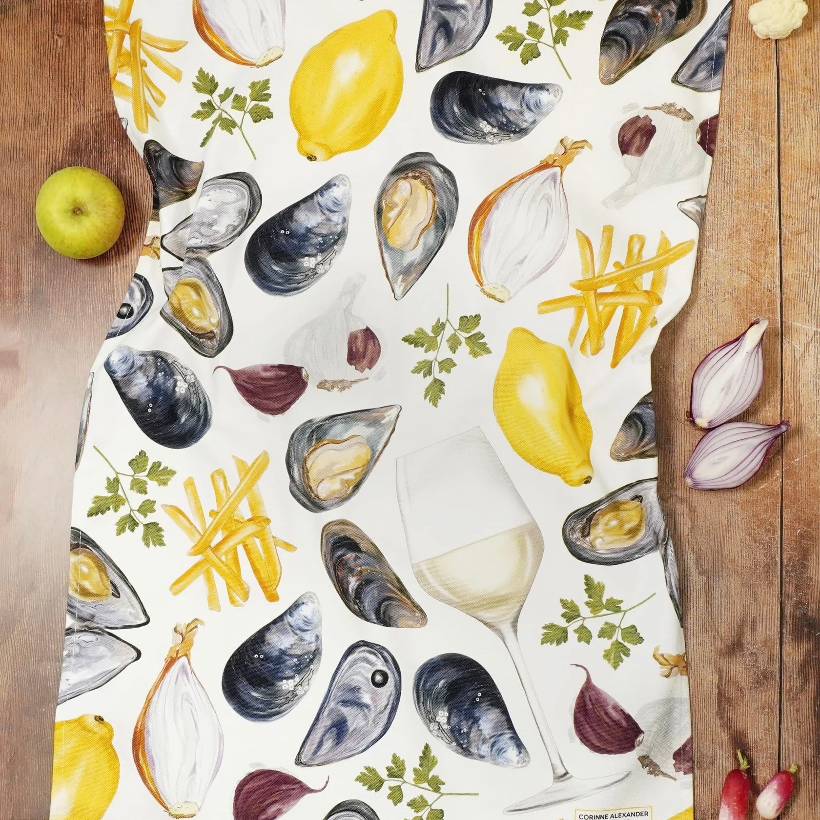 Moules Frites Tea Towel - THE BRISTOL ARTISAN