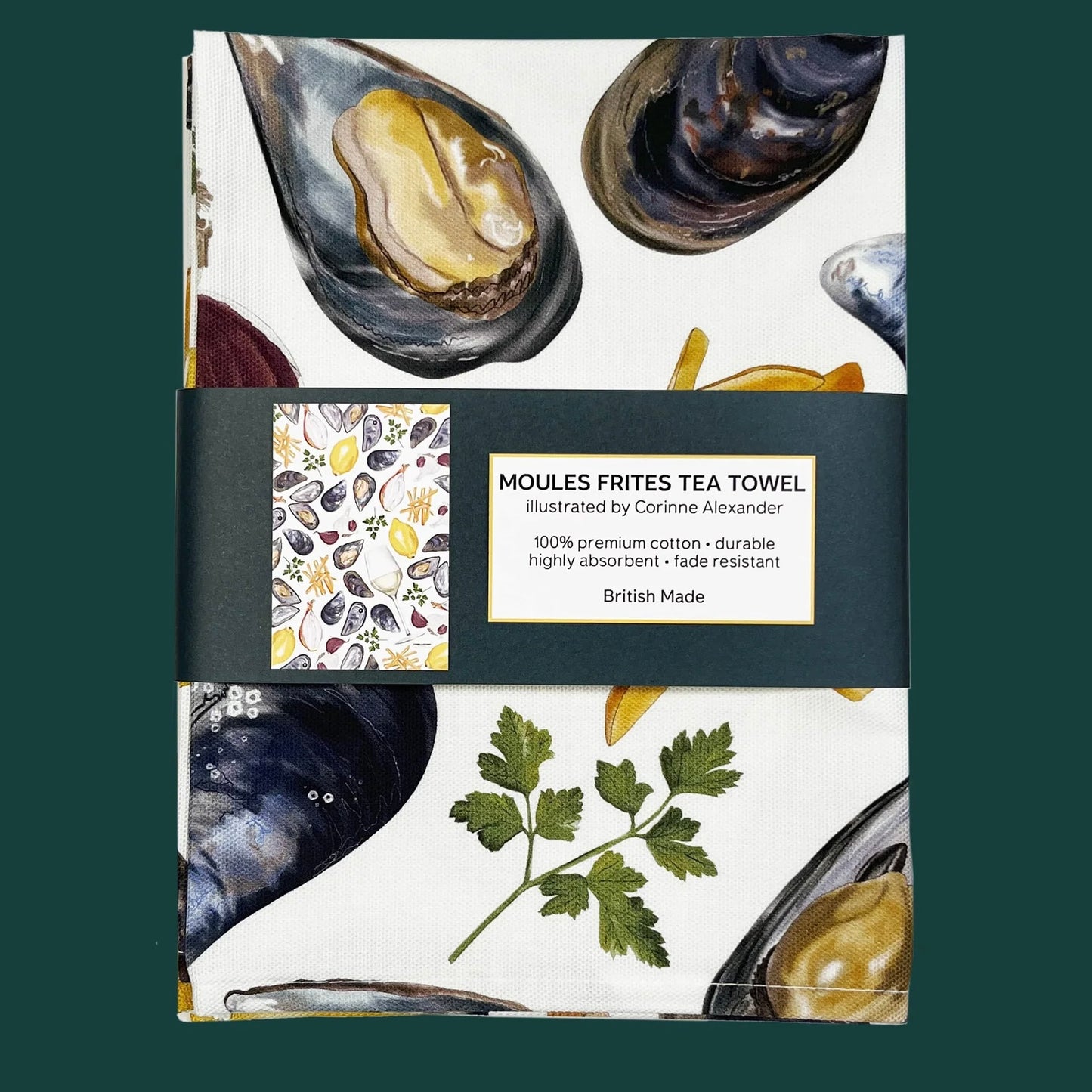 Moules Frites Tea Towel - THE BRISTOL ARTISAN