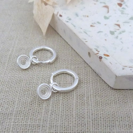 Nyx Huggie Hoop Earrings - Silver - THE BRISTOL ARTISAN