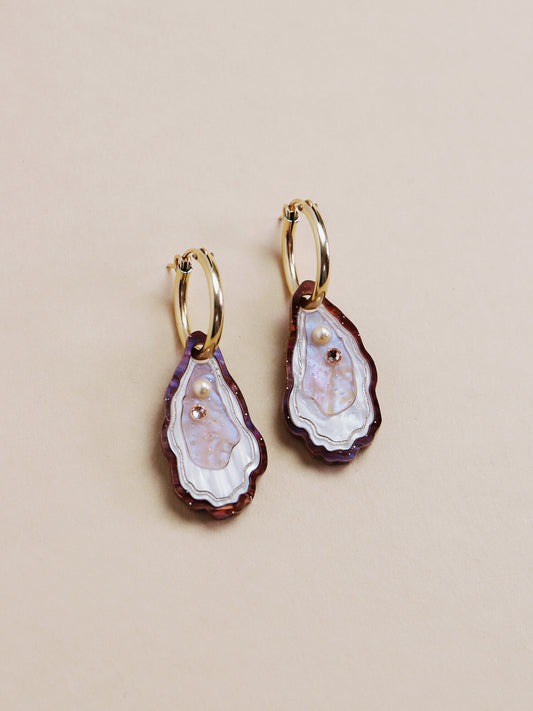 Oyster Hoops by Wolf and Moon