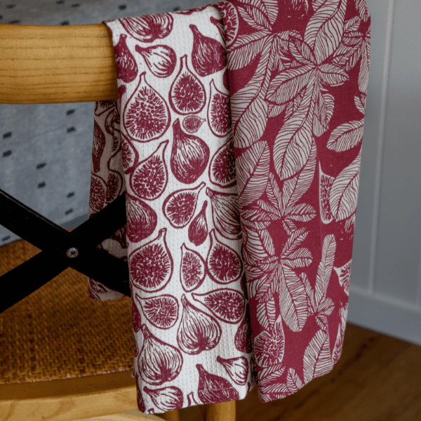Fig Tree Tea Towel Pack of Two- Ruby - THE BRISTOL ARTISAN