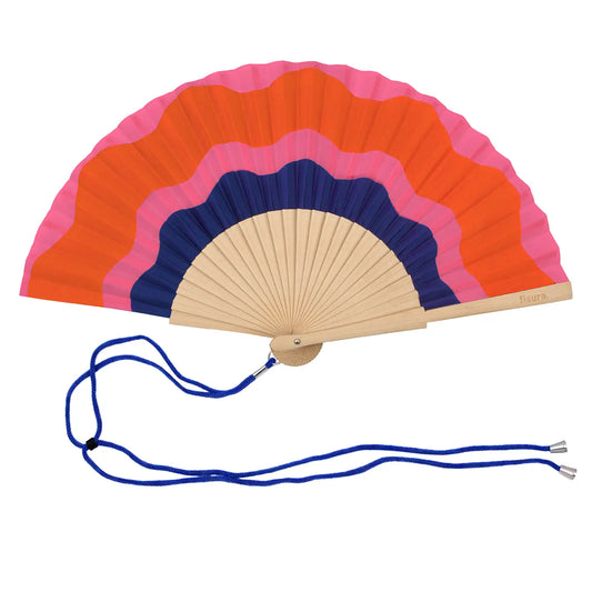 Red, Pink and Blue waves Fan - THE BRISTOL ARTISAN