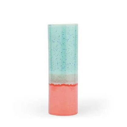 SGW Lab Cylindrical Vase -  Turquoise & Coral - THE BRISTOL ARTISAN