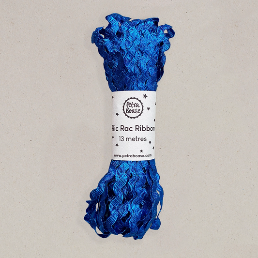 Metallic Ric Rac Ribbon 13m - Blue - THE BRISTOL ARTISAN