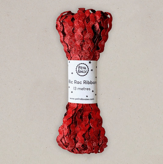 Metallic Ric Rac Ribbon 13m - Red - THE BRISTOL ARTISAN