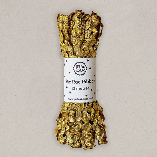 Metallic Ric Rac Ribbon 13m - Gold - THE BRISTOL ARTISAN