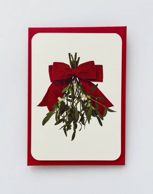 Mistletoe Bow Christmas Card - THE BRISTOL ARTISAN