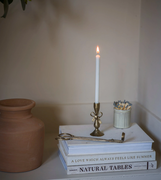 Antique Brass Bow Candle Holder with 6 candles - THE BRISTOL ARTISAN
