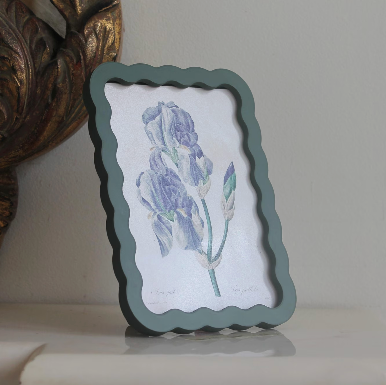 A5 Wavy photo frame, Olive Green