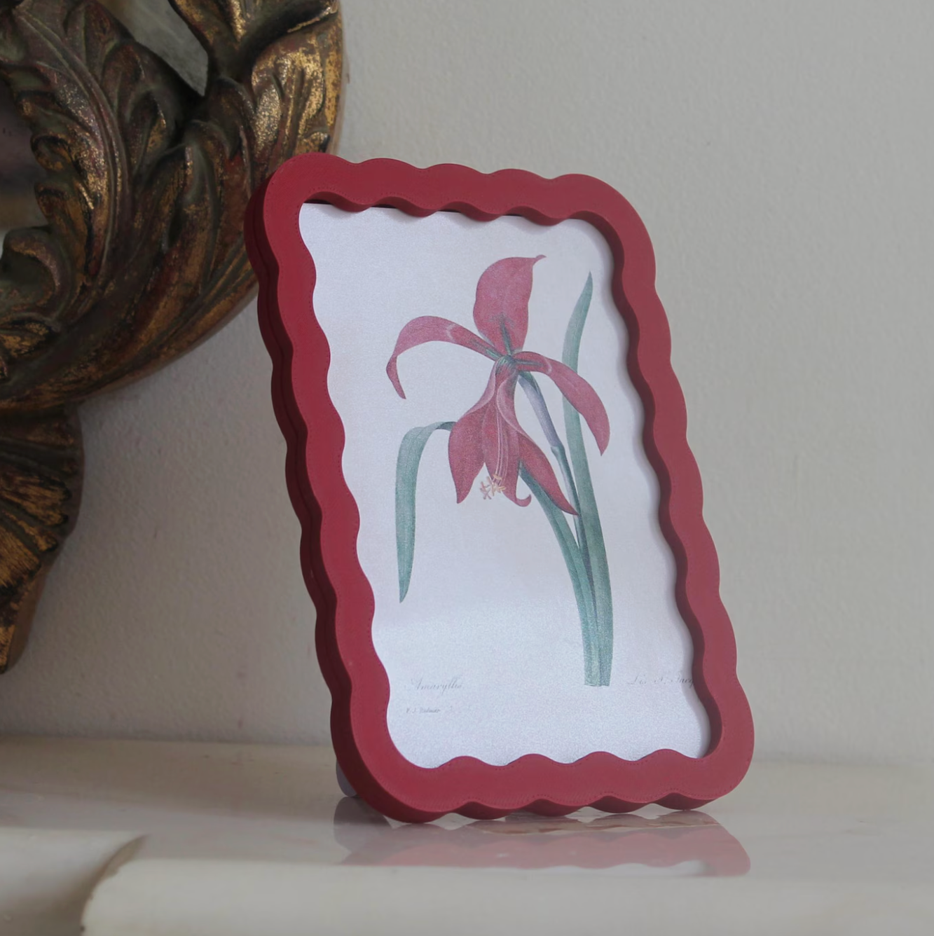A5 Wavy photo frame, Cherry Red