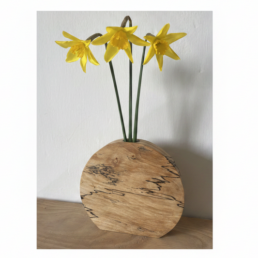 Spalted beech vase with glass insert - THE BRISTOL ARTISAN