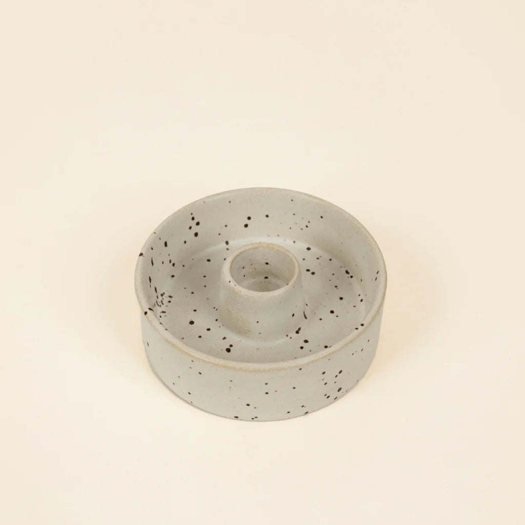 Stone Speckle Ceramic Candle Holder - THE BRISTOL ARTISAN
