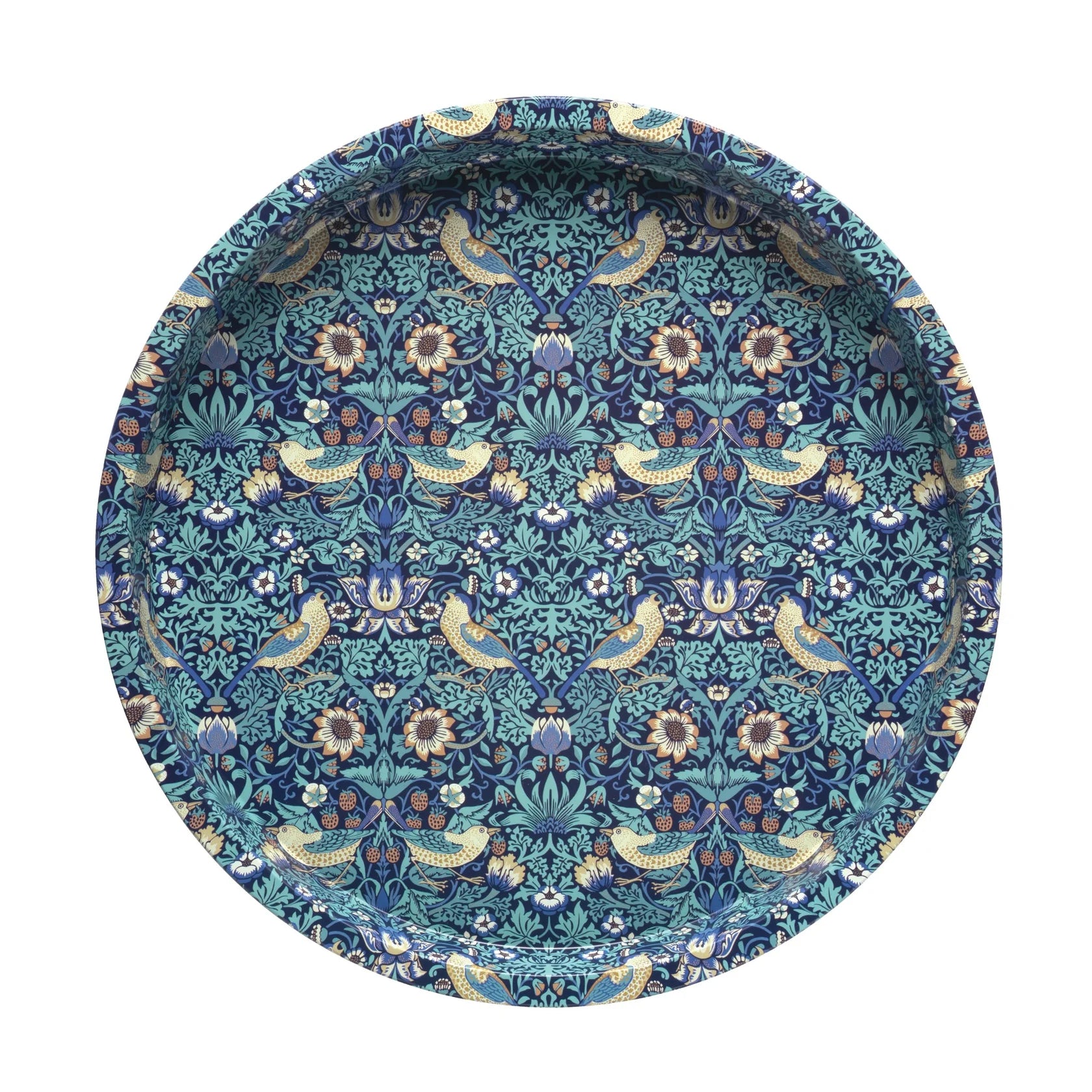 Strawberry Thief Round Tin Tray - THE BRISTOL ARTISAN