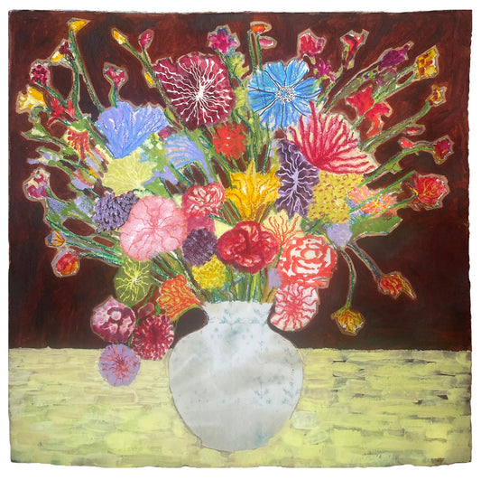 Summer Vase Dahlias oil painting by Sophie Rees - THE BRISTOL ARTISAN