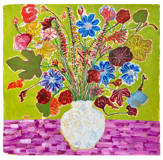 Summer Vase Fig Leaf oil painting by Sophie Rees - THE BRISTOL ARTISAN