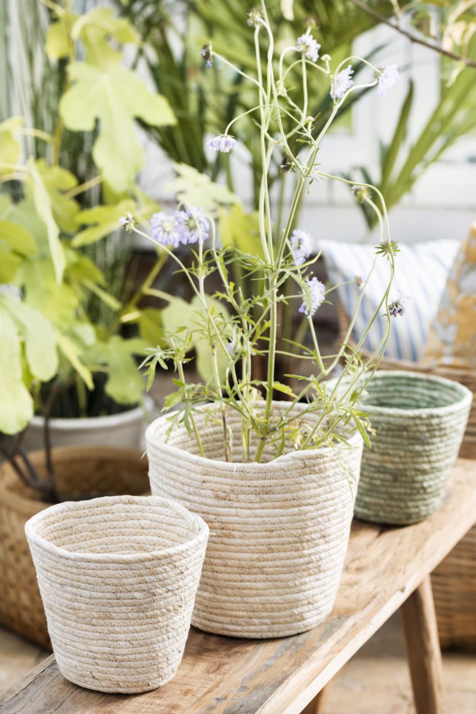 Plant Pot storage basket - Cream - THE BRISTOL ARTISAN