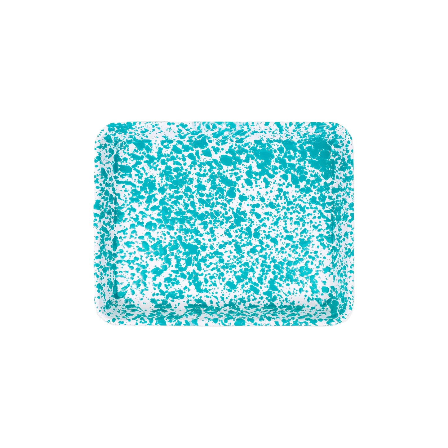 Turquoise Splatter Enamel Tray - THE BRISTOL ARTISAN