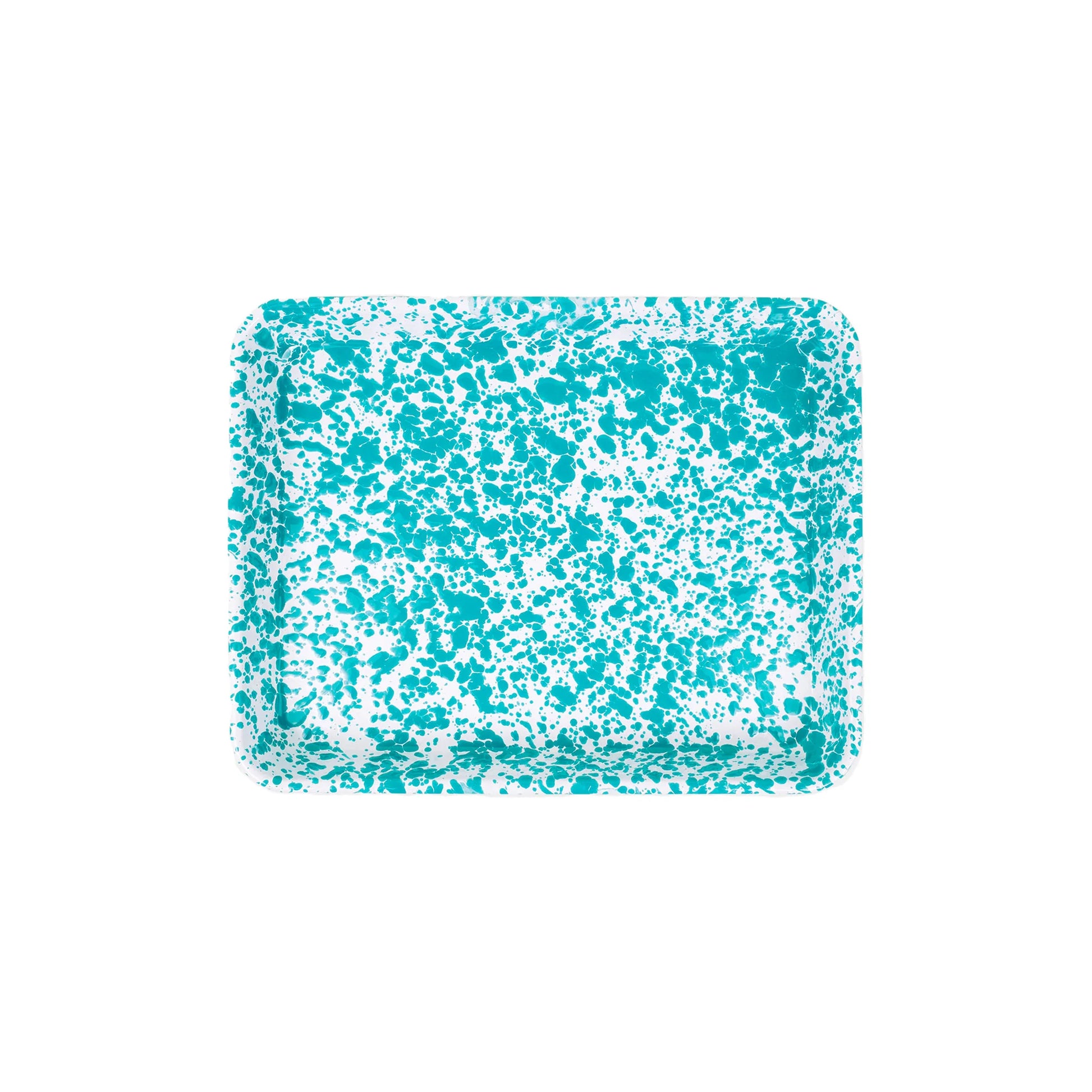 Turquoise Splatter Enamel Tray - THE BRISTOL ARTISAN
