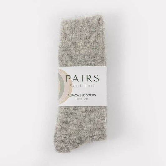 Ultra Soft Alpaca Smooth Bed Socks - Undyed Grey - THE BRISTOL ARTISAN