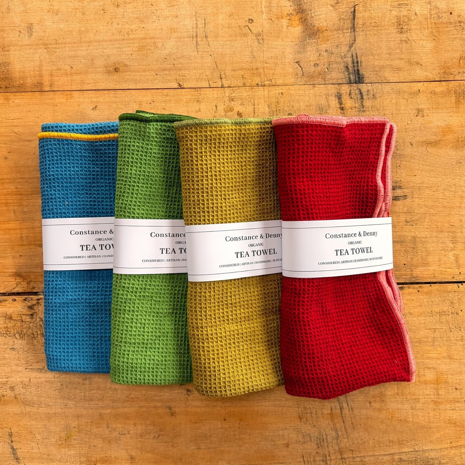 Waffle Tea Towel - Olive & Damson - THE BRISTOL ARTISAN