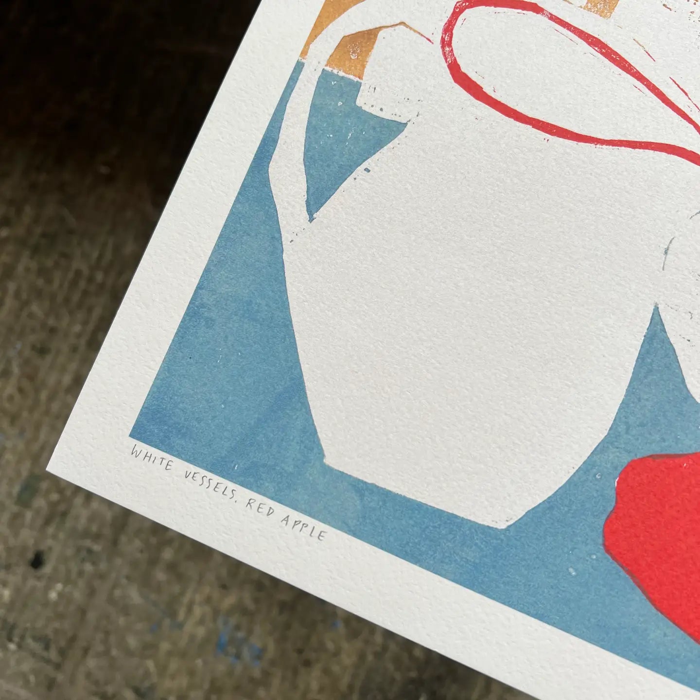 White Vessels, Red Apple A3 Print - THE BRISTOL ARTISAN