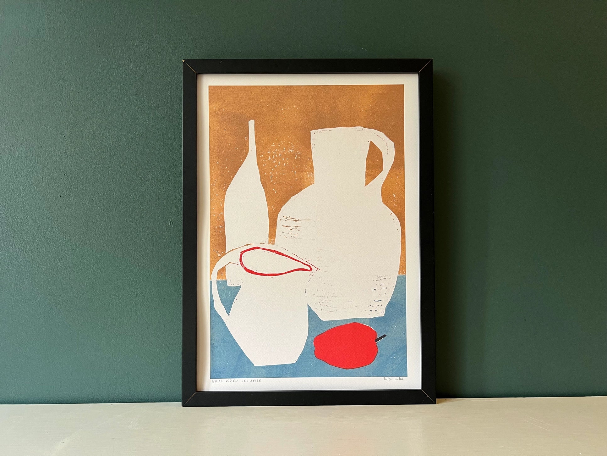 White Vessels, Red Apple A3 Print - THE BRISTOL ARTISAN