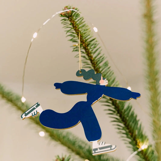 Wooden Skater Christmas tree hanging decoration - THE BRISTOL ARTISAN