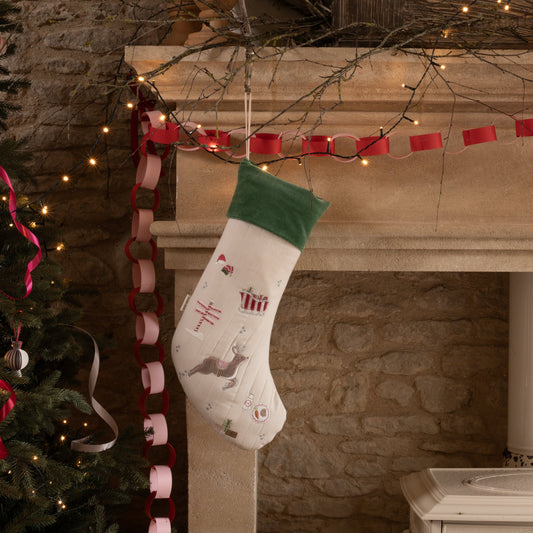 Embroidered Christmas present stocking - North Pole - THE BRISTOL ARTISAN