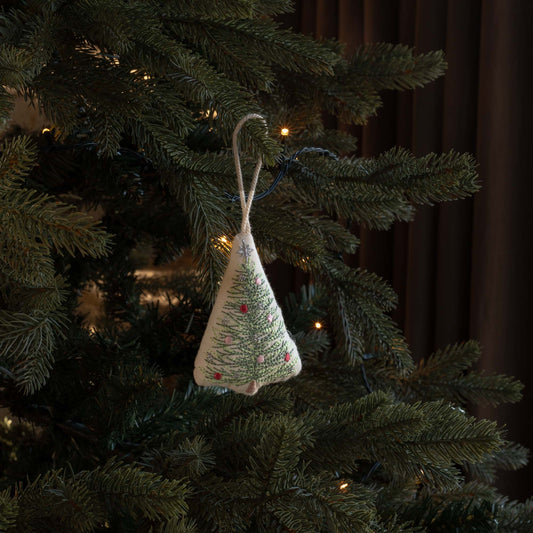 Embroidered Tree Christmas Tree Decoration - THE BRISTOL ARTISAN