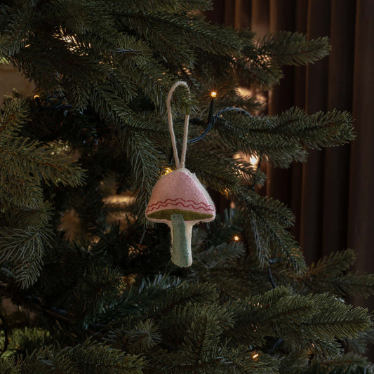 Embroidered Mushroom Christmas Tree Decoration - THE BRISTOL ARTISAN